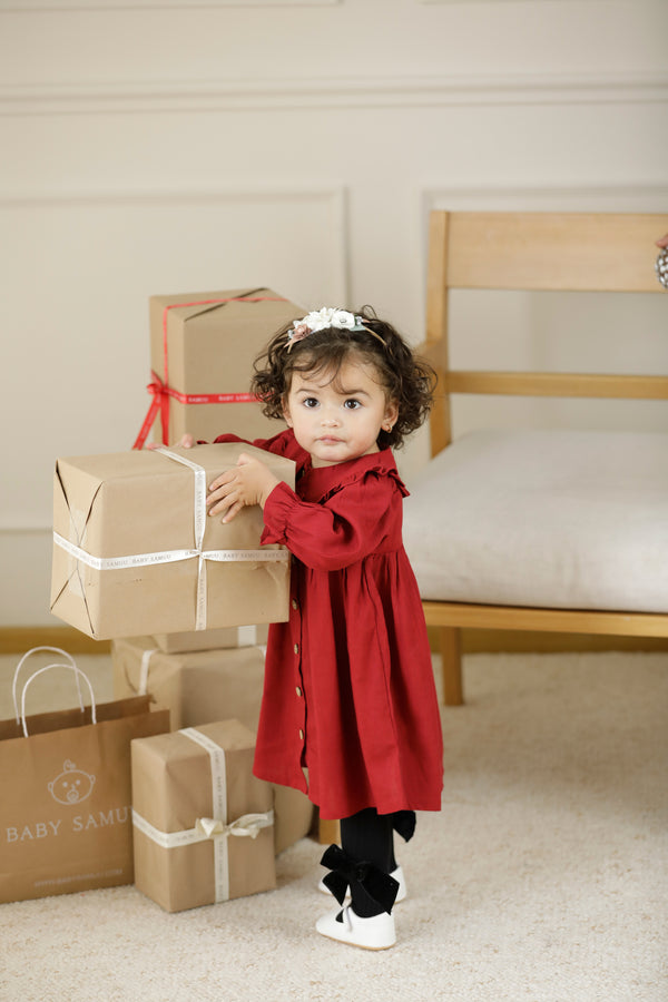 Vestido Lino Rojo Confort - Mía