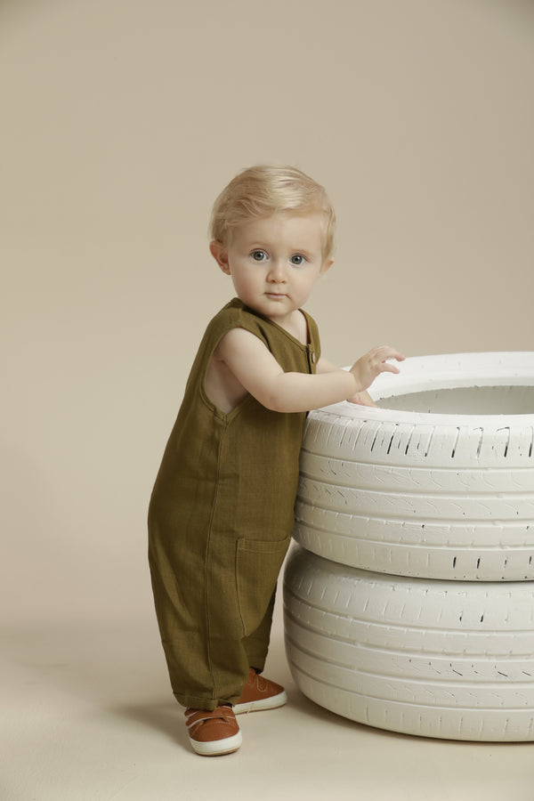 Enterizo Lino Natural con Botones - Gael