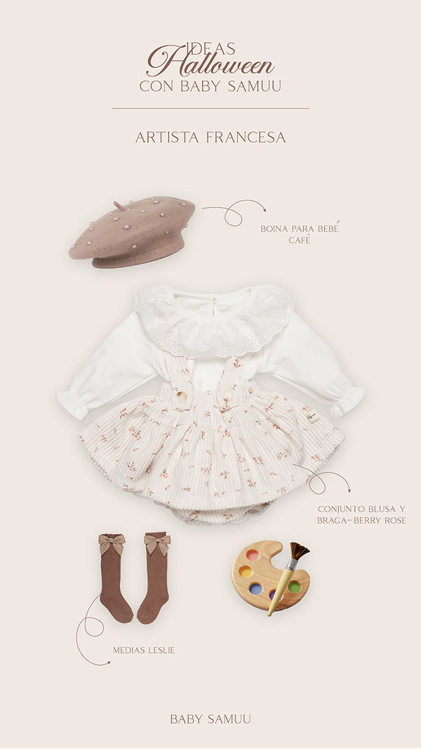 Conjunto de braga y blusa en pana - Berry Rose
